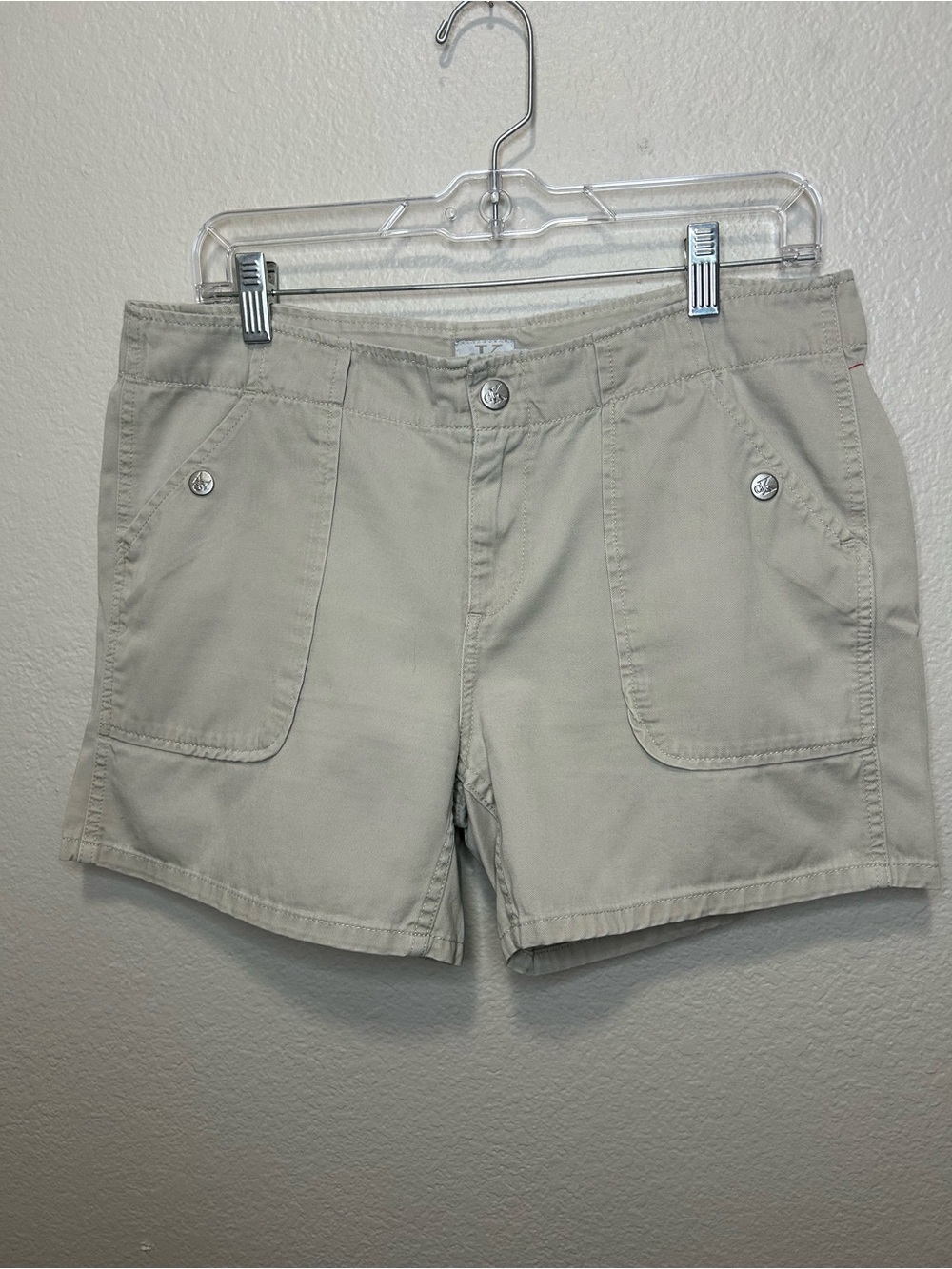 Vintage Calvin Klein Utility Shorts Size 8 Beige Cotton Y2K Cargo